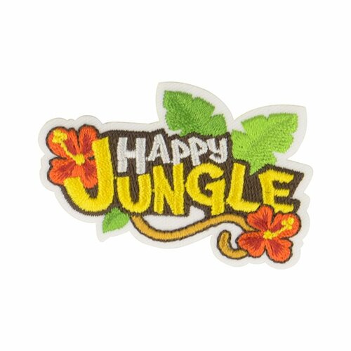 Ecusson thermocollant jungle happy jungle 6x4cm