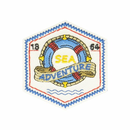 Ecusson thermocollant nautique sea adventure 5x5cm