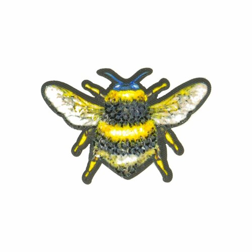 Ecusson thermocollant grande abeille brodée XL 7x9cm - MyMercerie