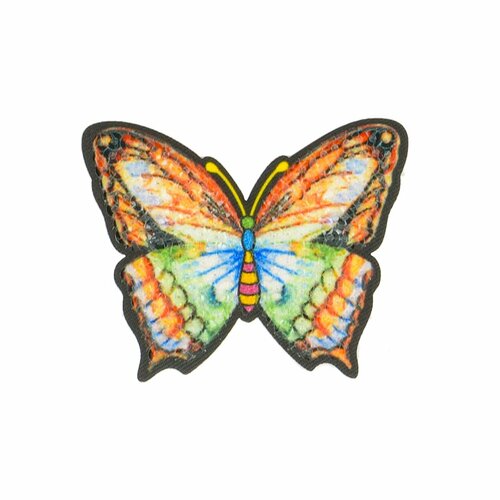 Ecusson thermocollant papillon dégradé orange 5.5x4.5cm
