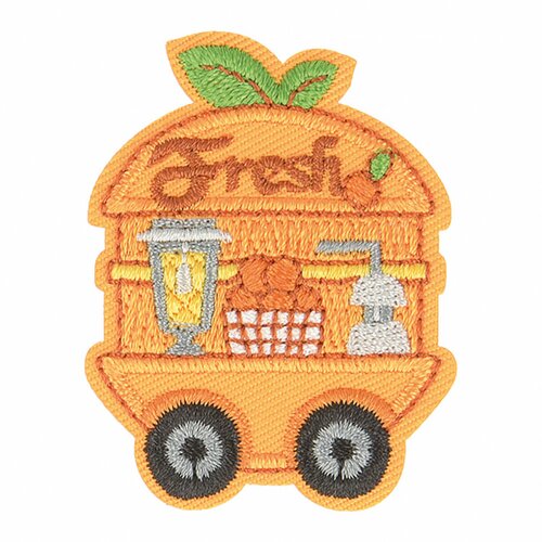 Lot de 3 écussons thermocollants food truck fresh 4,5cm x 3,5cm