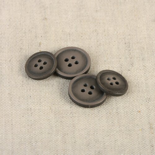 Bouton bio résine 4 trous marron