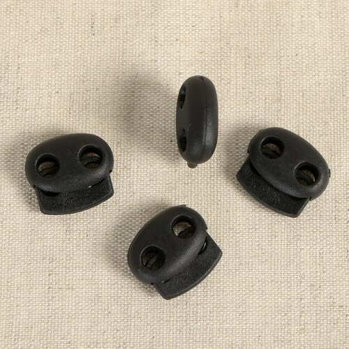 Serre-cordon ovale - 4pcs 1,9cm x 1,7cm noir