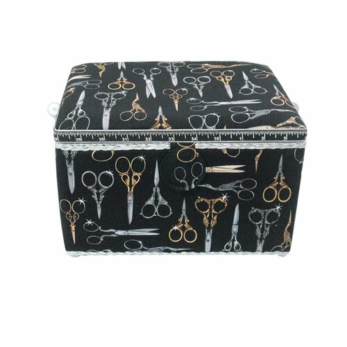 Boîte couture 21x28x19cm ciseaux