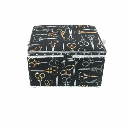 Boîte couture 18x26x16cm ciseaux
