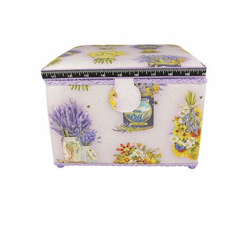 Boîte couture 26x26x19cm lavande