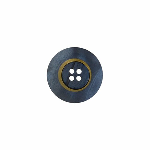 Bouton rond 4 trous 23mm marine/or