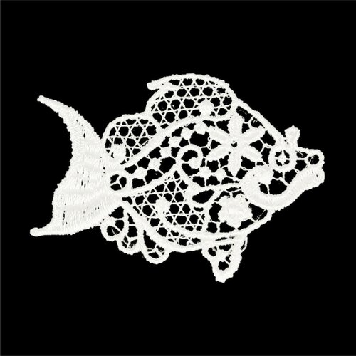 Ecusson thermocollant dentelle élégant poisson 5cm x 3,5cm