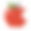 Ecusson thermocollant pomme croquée rouge 3cm x 3cm