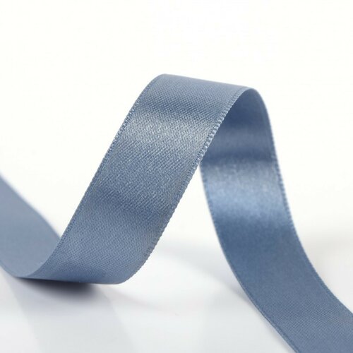 Bobine 25m ruban satin double face bleu charrette