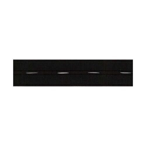 Bobine 25m elastique boutonnière nylon 19mm noir