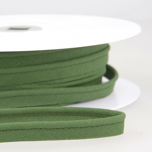 Bobine 25m passepoil robe biais tous textiles 10mm vert olive