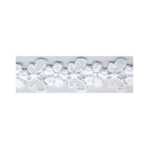 Disquette 14m dentelle guipure papillons blanc  23mm