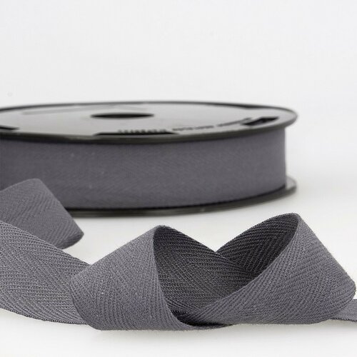 Disquette 25m serge coton gris noir