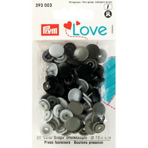 Prym love boutons pression plastique 12mm gris