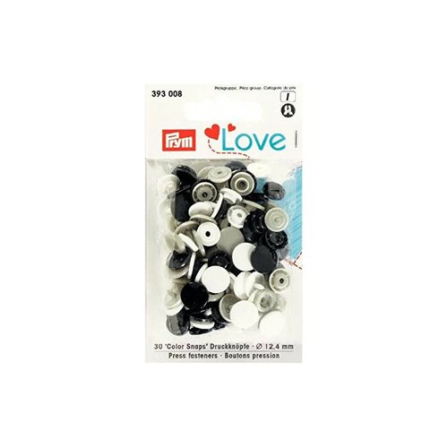Prym love boutons pression plastique 12.4mm marine/gris/blanc