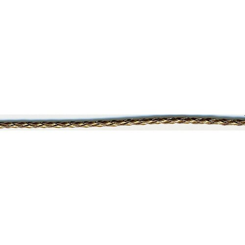 Bobine 19m cordelière tressée aspect skaï 3mm marron métallisé
