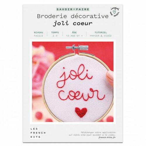 French kits broderie décorative joli cœur