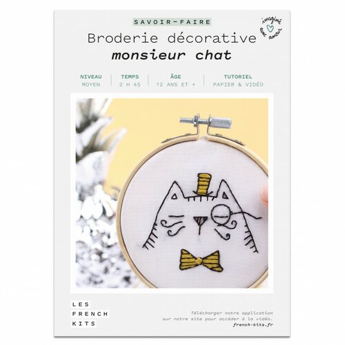 French kits broderie décorative monsieur chat