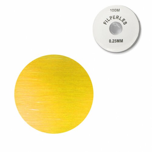 Bobine fil nylon coloré pour perles 100m - jaune c079