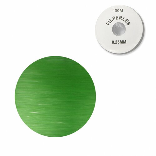 Bobine fil nylon coloré pour perles 100m - vert c015