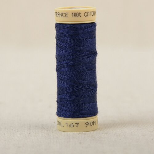Bobine fil coton 90m fabriqué en france - bleu marine c167