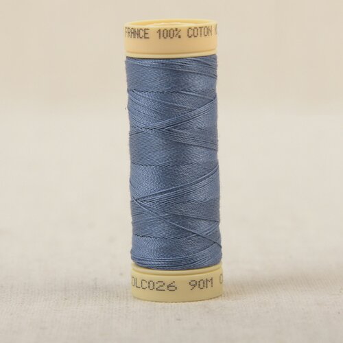 Bobine fil coton 90m fabriqué en france - bleu canard c26