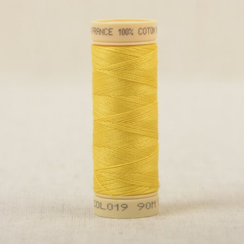 Bobine fil coton 90m fabriqué en france - jaune c19
