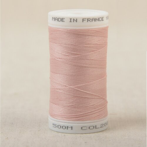 Fil à coudre en polyester 500m - rose dragee c208