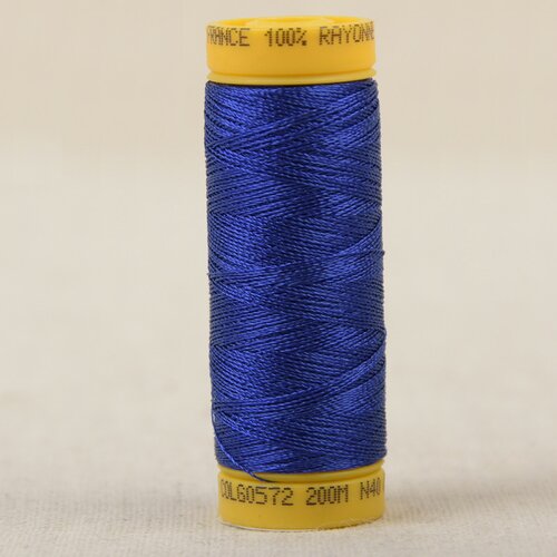 Bobine fil à broder 100% viscose 200m - bleu saphir c572