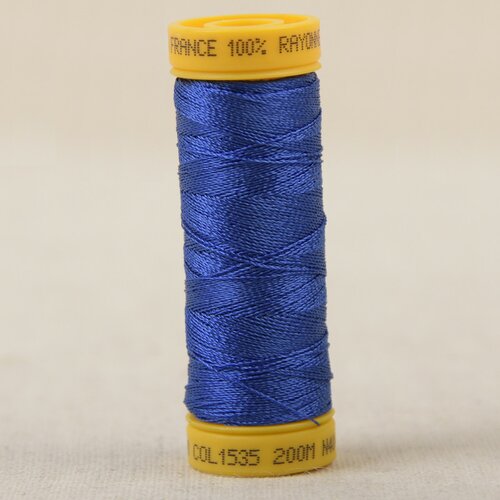 Bobine fil à broder 100% viscose 200m - bleu outremer c535