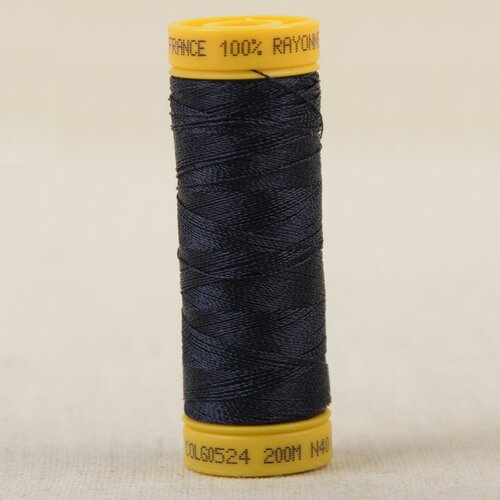 Bobine fil à broder 100% viscose 200m - marine foncé c524