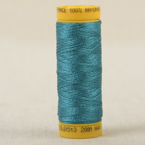 Bobine fil à broder 100% viscose 200m - bleu paon c513