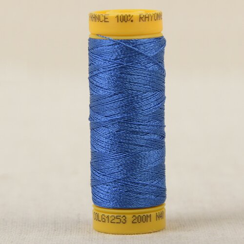 Bobine fil à broder 100% viscose 200m - bleu égyptien c253