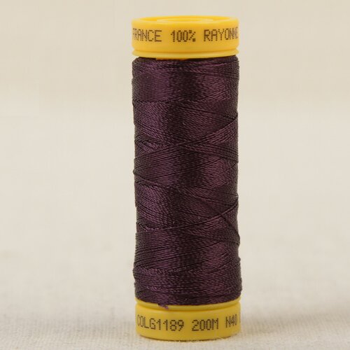 Bobine fil à broder 100% viscose 200m - rouge bordeaux c189