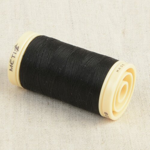 Bobine de fil coton pima oeko tex 600m noir
