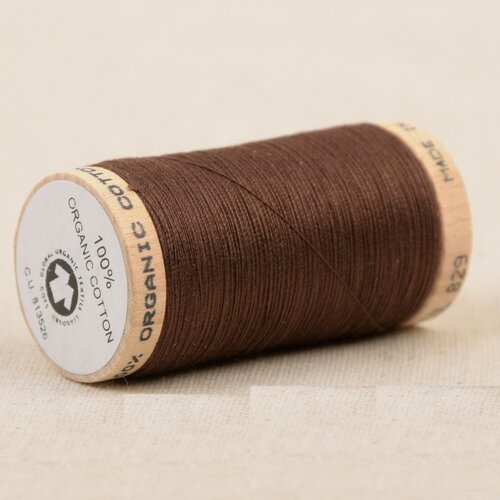 Bobine de fil 100% coton bio 275m marron chocolat