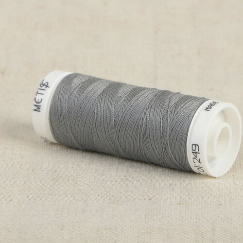 Bobine fil polyester 200m oeko tex fabriqué en europe bleu gris
