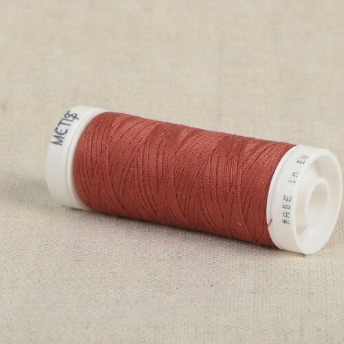 Bobine fil polyester 200m oeko tex fabriqué en europe rouge briquette
