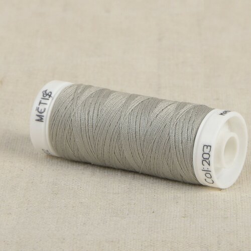 Bobine fil polyester 200m oeko tex fabriqué en europe gris clair
