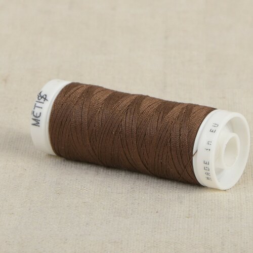 Bobine fil polyester 200m oeko tex fabriqué en europe brun noisette