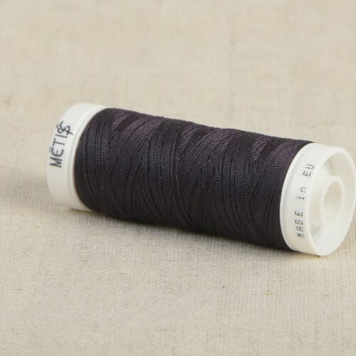 Bobine fil polyester 200m oeko tex fabriqué en europe noir raisin