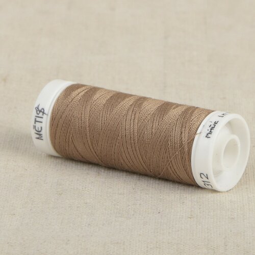 Bobine fil polyester 200m oeko tex fabriqué en europe brun daim