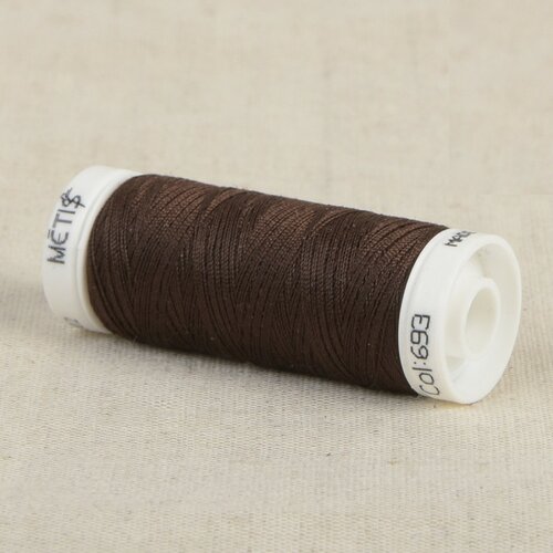 Bobine fil polyester 200m oeko tex fabriqué en europe brun noir