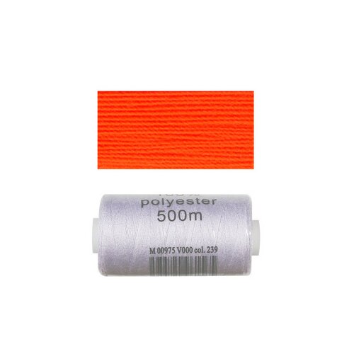 Bobine 500m fil polyester orange fluo