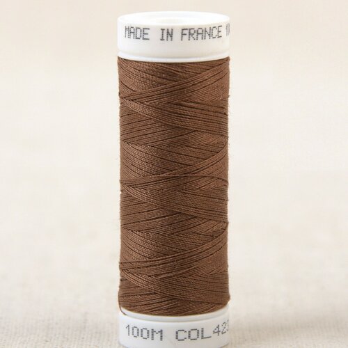 Fil à coudre polyester 100m made in france - marron cognac 423