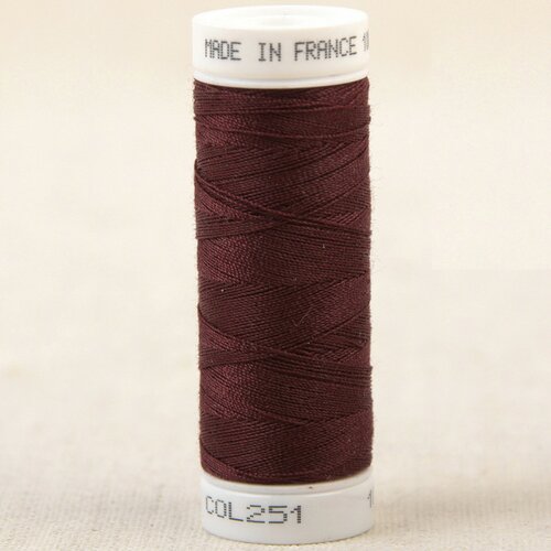 Fil à coudre polyester 100m made in france - marron inca 251