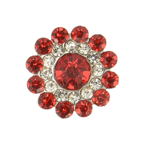 Lot de 6 boutons strass 13mm rouge