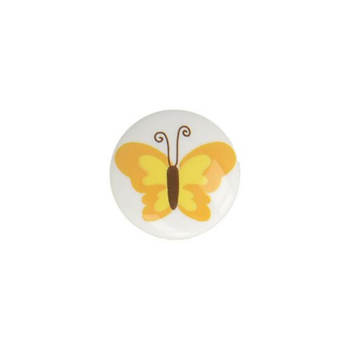 Lot de 6 boutons culot papillon 15mm - mimosa