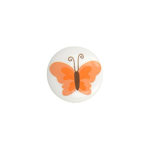 Lot de 6 boutons culot papillon 15mm - orange